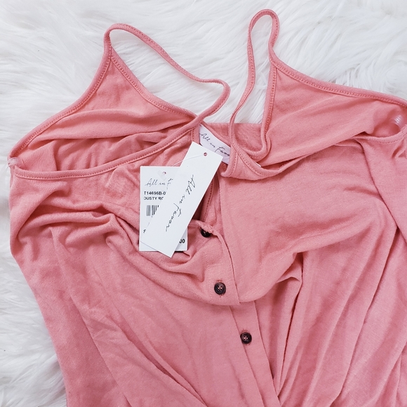 NEW All In Favor Twist Button Front Pink Tank Top - Picture 6 of 7